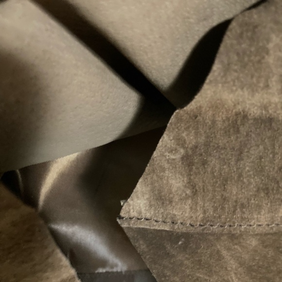 NWT Inc Concepts Vintage Brown Suede Leather Triangle Shawl/Cape Size L-XL - Picture 9 of 9